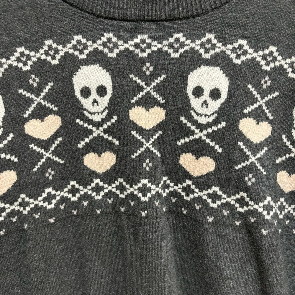 Torrid Skull Fair Isle Crew Neck Sweater Pullover Size 1X Comfy Casual Size 1X - Picture 12 of 14